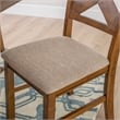 Linon Kraven 5 Piece Dining Set X-Back Padded Seats in Dark Hazelnut Brown Wood