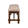 Linon Kraven 6 Pce Wood Dining Set X-Back Padded Seats Bench Dark Hazelnut Brown