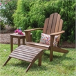 Linon Adirondack Sturdy Solid Acacia Wood Outdoor Chair in Acorn Brown Stain