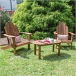Linon Adirondack Sturdy Solid Acacia Wood Outdoor Chair in Acorn Brown Stain
