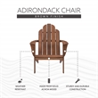 Linon Adirondack Sturdy Solid Acacia Wood Outdoor Chair in Acorn Brown Stain