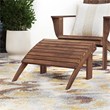 Linon Adirondack Outdoor Solid Sturdy Acacia Wood Ottoman in Acorn Brown Stain