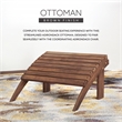 Linon Adirondack Outdoor Solid Sturdy Acacia Wood Ottoman in Acorn Brown Stain