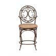 Linon Baila Big & Tall Steel Counter Stool Scroll Back Swivel Padded Seat Bronze