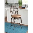 Linon Baila Big & Tall Steel Counter Stool Scroll Back Swivel Padded Seat Bronze