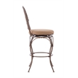 Linon Baila Big & Tall Metal Bar Stool Scroll Back Swivel Padded Seat in Bronze