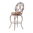 Linon Baila Big & Tall Metal Bar Stool Scroll Back Swivel Padded Seat in Bronze
