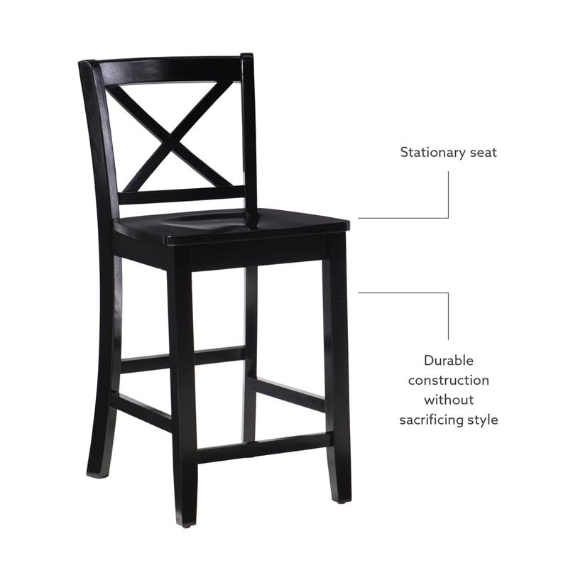 Linon X Back Wood 24 Counter Stool In, X Back Wood Bar Stools