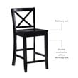Linon X Back Wood Counter Stool 24