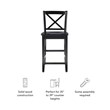 Linon X Back Wood Counter Stool 24