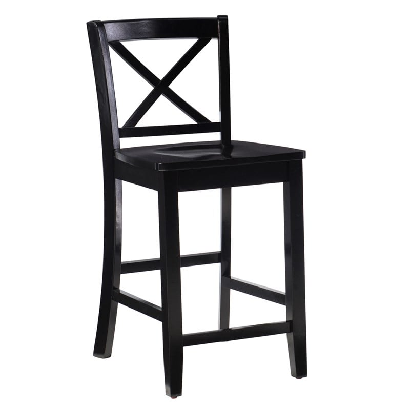 Linon X Back Wood Counter Stool 24
