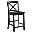 Linon X Back Wood Counter Stool 24&quot Seat Height in Black Painted Finish