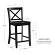 Linon X Back Wood Counter Stool 24