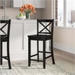Linon X Back Wood Counter Stool 24