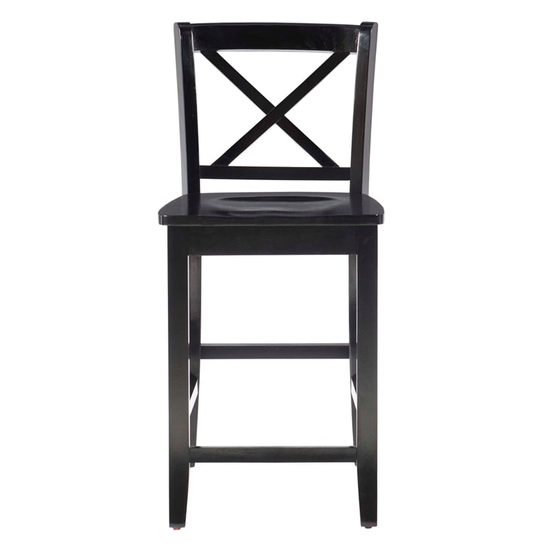 Linon X Back Wood Counter Stool 24
