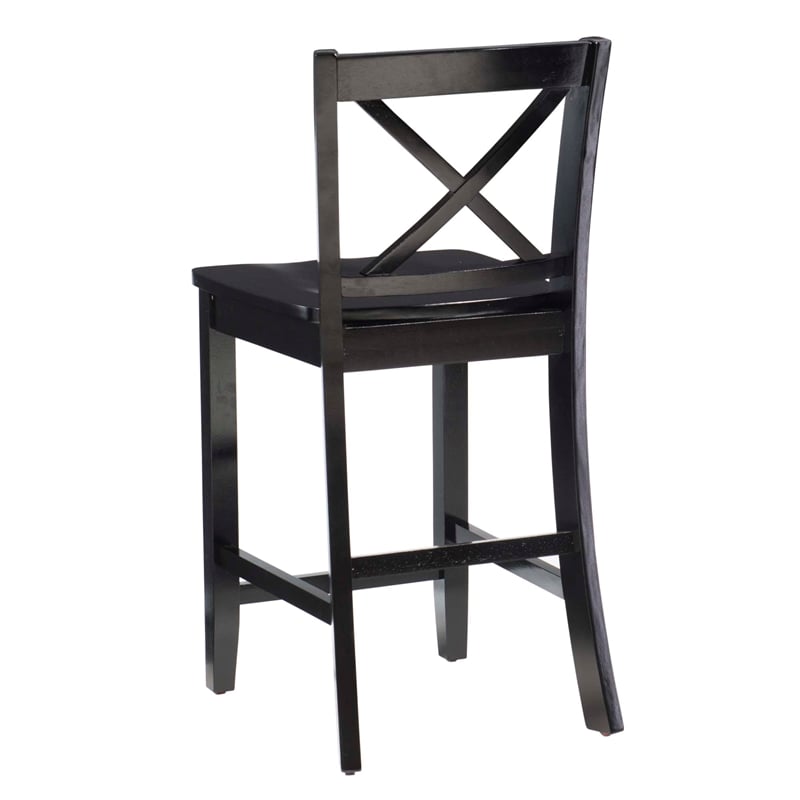Linon X Back Wood Counter Stool 24
