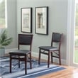 Linon Triena Set of 2 Folding Chairs Brown Faux Leather Back/Seat in Merlot Wood
