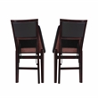 Linon Triena Set of 2 Folding Chairs Brown Faux Leather Back/Seat in Merlot Wood