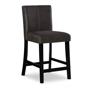 linon morocco upholstered bar stool in charcoal and black