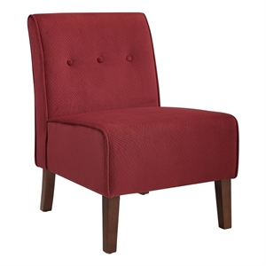 Linon Coco Lines Wood Upholstered Accent Chair in Red