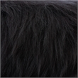 Linon June Faux Fur Wood Upholstered Foot Stool in Black