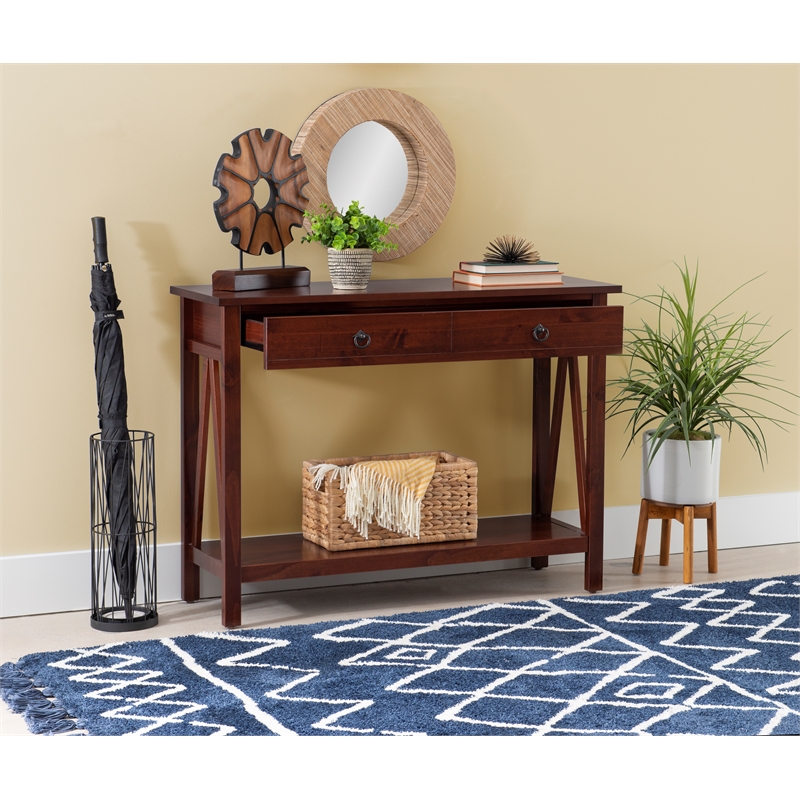 Linon Titian Wood Console Table in Brown 86152ATOB01KDU