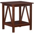 Linon Titian Solid Pine Wood End Table in Tobacco Brown