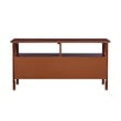 Linon Titian Wood Media Stand with 2 Drawers and Open Storage in Tobacco Brown