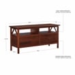 Linon Titian Wood Media Stand with 2 Drawers and Open Storage in Tobacco Brown
