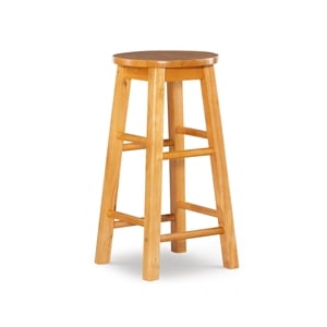 linon round seat bar stool in natural