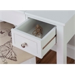 Linon Butterfly Vanity & Padded Stool Flip Up Mirror 2 Drawers in White Wood