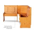 Linon Chelsea Corner Dining Nook Set with Storage in Solid Natural Wood