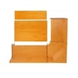 Linon Chelsea Corner Dining Nook Set with Storage in Solid Natural Wood