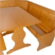 Linon Chelsea Corner Dining Nook Set with Storage in Solid Natural Wood