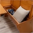 Linon Chelsea Corner Dining Nook Set with Storage in Solid Natural Wood