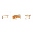 Linon Chelsea Corner Dining Nook Set with Storage in Solid Natural Wood