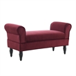 Linon Lillian Wood Upholstered Bench in Berry Red