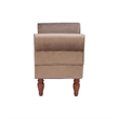 Linon Lillian Wood Upholstered Bench in Brown