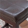 Linon Claridge Backless Bar Stool Brown Faux Leather Wood Frame in Brown Finish