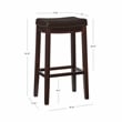 Linon Claridge Backless Bar Stool Brown Faux Leather Wood Frame in Brown Finish
