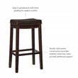 Linon Claridge Backless Bar Stool Brown Faux Leather Wood Frame in Brown Finish
