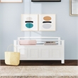 Linon Lenly Ladderback Entryway Storage Bench in White Painted Wood
