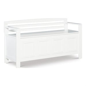 linon lenly storage bench in white