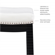 Linon Claridge Backless Counter Stool White Faux Leather Wood Frame in Black