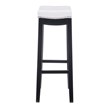 Linon Claridge Backless Bar Stool White Faux Leather Wood Frame in Black Finish