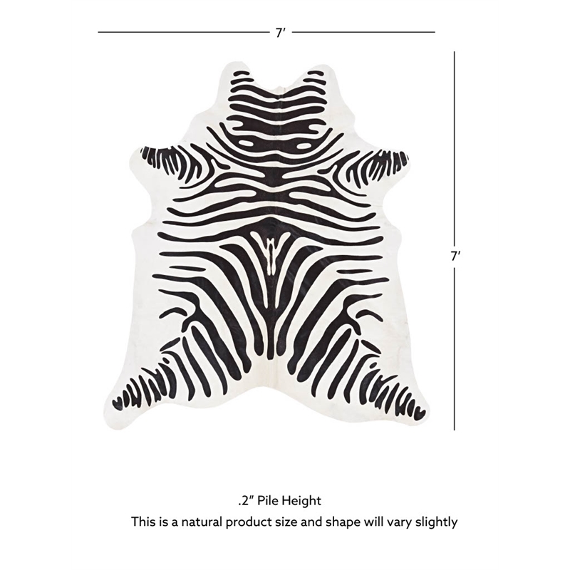 Linon Cowhide Stencil Full Skin in Black