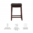 Linon Claridge Backless Counter Stool Faux Leather Nailhead Trim in Brown Wood