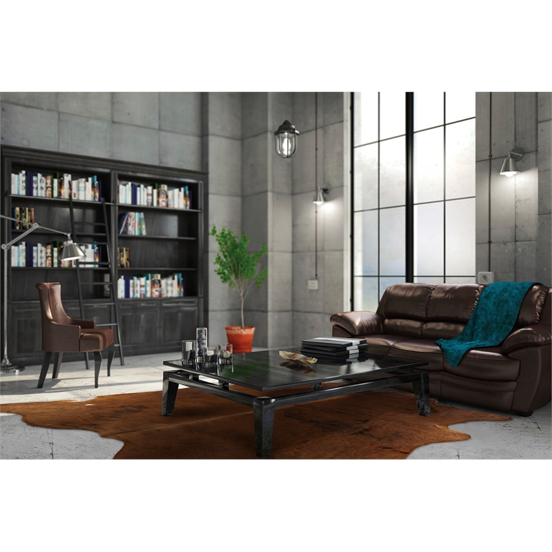 Linon Natural Cowhide Medium Brindle Full Skin in Brown