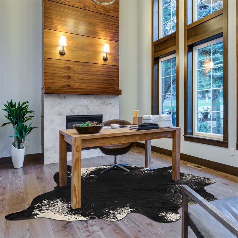 Linon Natural Cowhide Dark Brindle Full Skin in Dark Brown