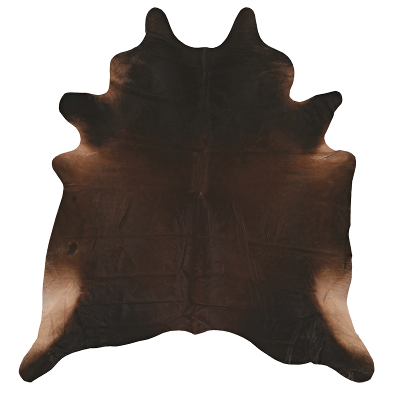 Linon Natural Cowhide Dark Brindle Full Skin in Dark Brown